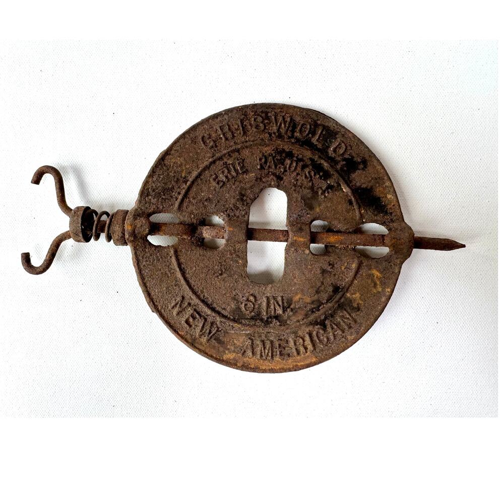 Antique Griswold No. 6 Cast Iron Stove Pipe Damper Reversible Spindle